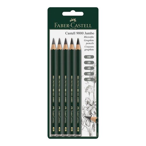 Image of Faber-Castell Castell 9000 Jumbo Graphite Pencils Set of 5