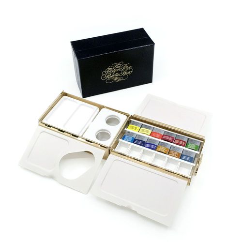 Image of Frazer Price Brass Watercolour Palette Box with 12 W&N Pans
