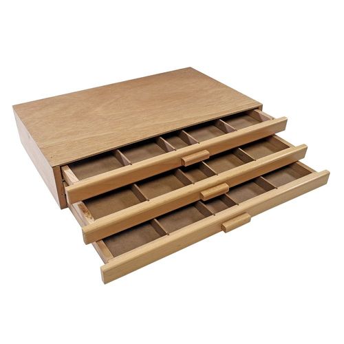 Image of Three Drawer Wooden Storage Chest
