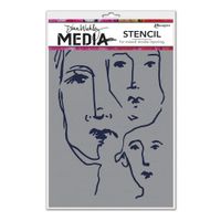 Dina Wakley Media Stencil Scribbled Faces