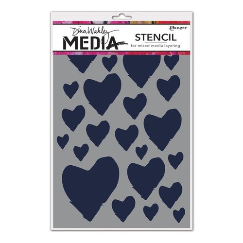 Image of Dina Wakley Media Stencil The Best Hearts
