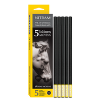 Nitram Batons Moyens Round Charcoal Sticks 5 x 8mm