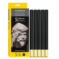 Nitram Batons Epais Round Charcoal Sticks 5 x 12mm