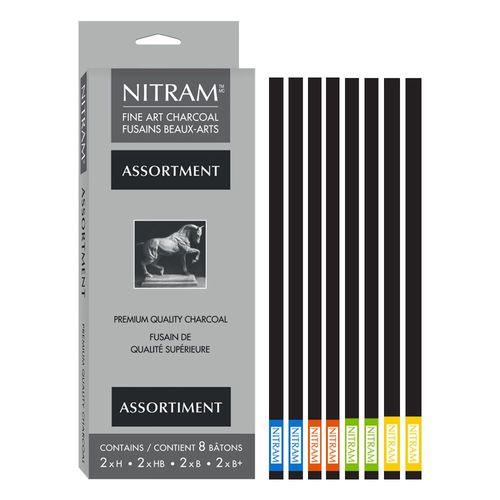 Image of Nitram Assorted Box of 8 Stylus Charcoal Refills