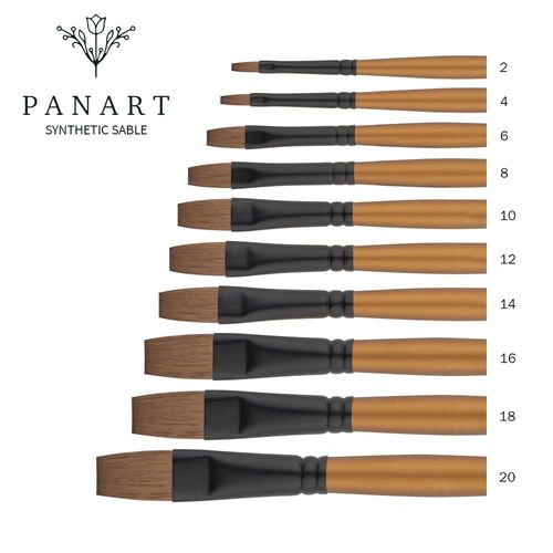 Image of Panart Series 1121 Synthetic Sable Watercolour Brush Flat