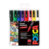 Uni POSCA PC-3M Fine Bullet Tip Set of 8 Colours