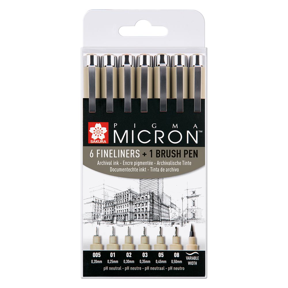 Art supplies review: Inktober haul - Sakura Pigma Micron fineliner pens,  the full box 