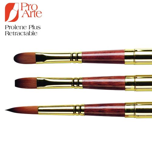 Pro Arte : Prolene Plus : Retractable (Collapsible) Watercolor Brush : Set  Of 3