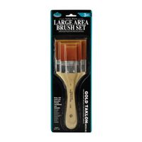 Royal & Langnickel Large Area 3 Piece Gold Taklon Brush Set