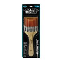 Royal & Langnickel Large Area 3 Piece Gold Taklon Brush Set