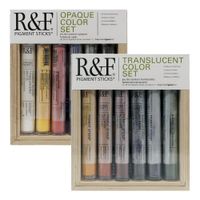 R&F Pigment Stick Sets of 6 x 38ml with Gessobord Panel