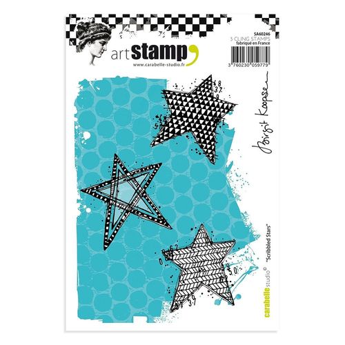Image of Carabelle Studio Cling Stamp Scribbled Stars