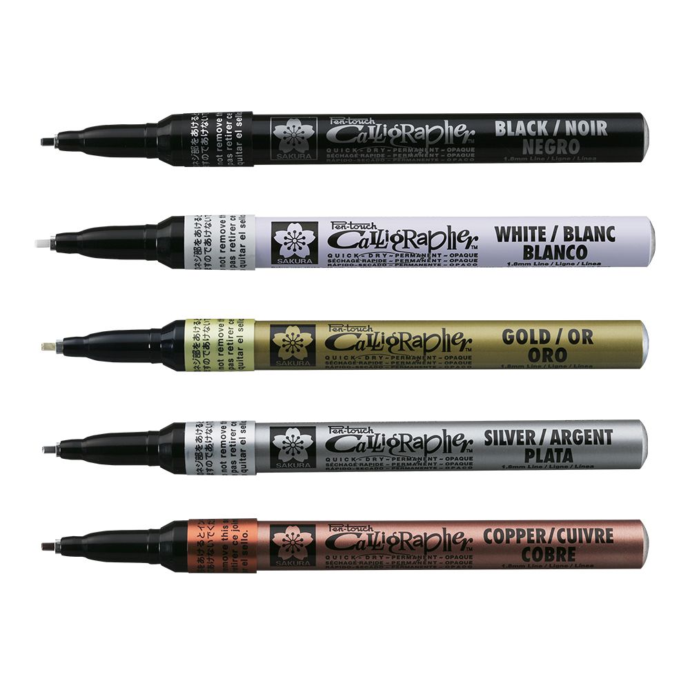 Sakura Pen-Touch Calligraphy Paint Marker, Fine Point Metallic Gold 