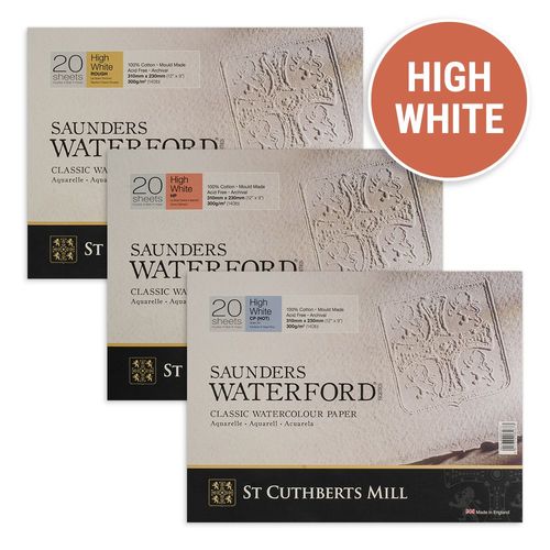 Image of Saunders Waterford HIGH WHITE Watercolour Paper Block