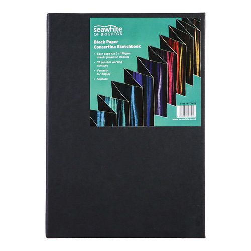 Image of Seawhite Black Paper Concertina Sketchbook with Case