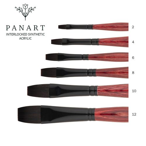 Image of Panart Series 3322 Interlocked Synthetic Acrylic Brush Flat
