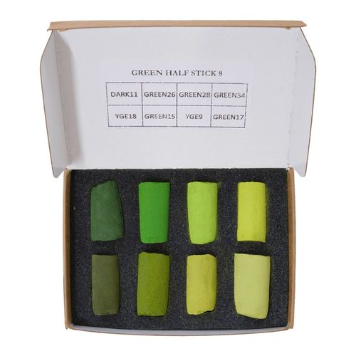 Image of Unison Colour Soft Pastel Mini Half Stick Set Greens