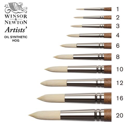 Image of Winsor & Newton Artists' Oil Synthetic Hog Round Brush