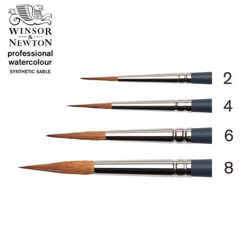 Winsor & Newton Professional Watercolour Sable Brush, Pointed Round #3