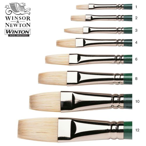Image of Winsor & Newton Winton Hog Long Flat Oil Brushes